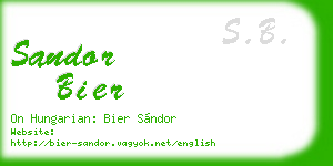 sandor bier business card